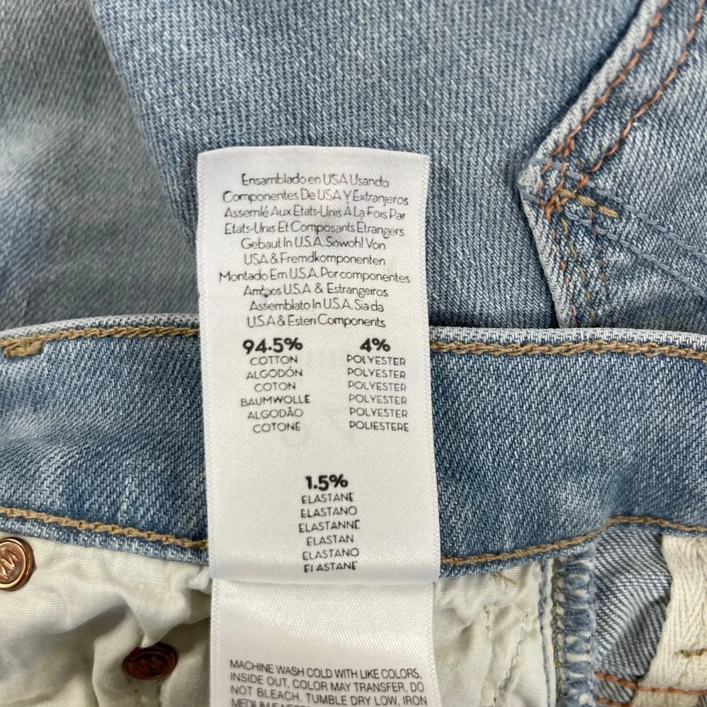 MOTHER Insider Crop Step Fray High Rise Jeans Womens 24 Light Wash Fresh Catch